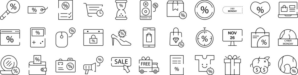 Aufkleber - Cyber monday icons collection vector illustration design