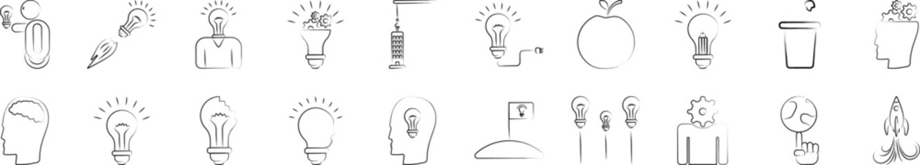 Poster - Creative idea icons collection vector illustration design