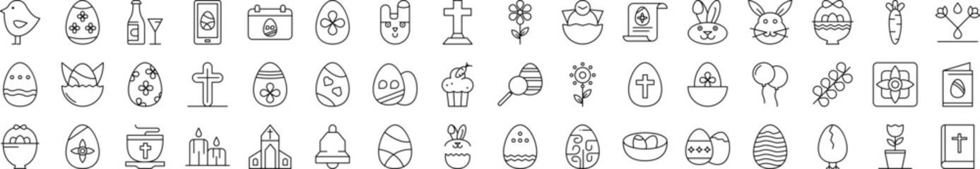Poster - Easter day icons collection vector illustration design