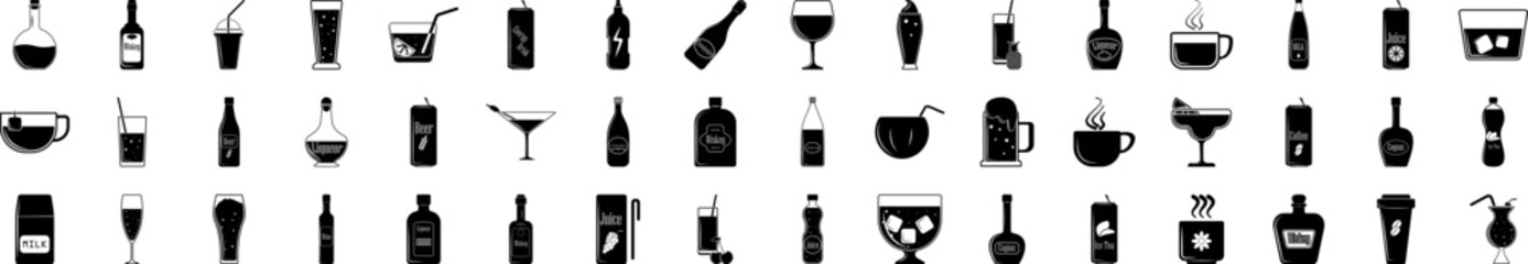 Poster - Drink icons collection vector illustration design