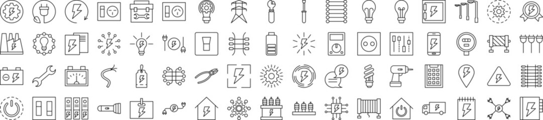 Poster - Electricity icons collection vector illustration design