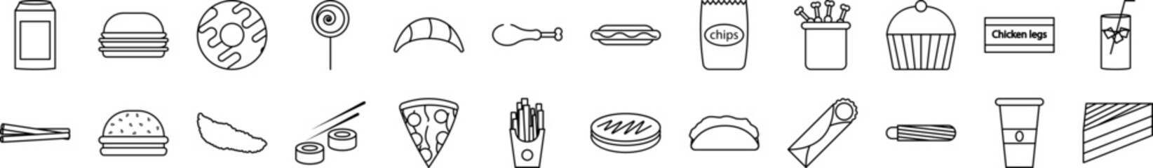 Poster - Fast food icons collection vector illustration design