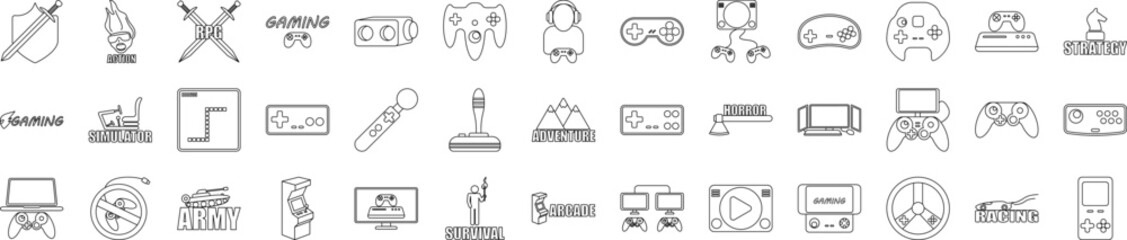 Poster - Gaming icons collection vector illustration design