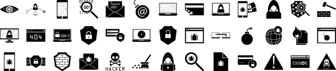 Aufkleber - Hacker icons collection vector illustration design