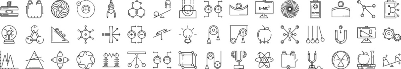 Poster - Physics icons collection vector illustration design