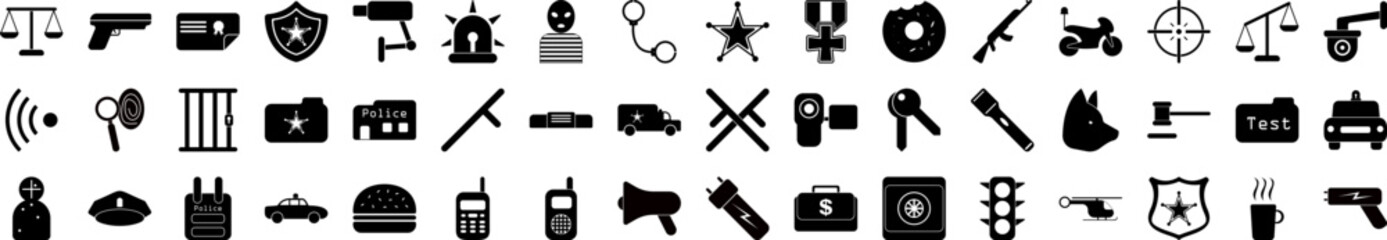 Poster - Police web icons collection vector illustration design