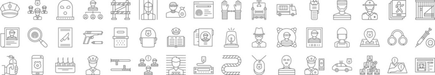 Poster - Police icons collection vector illustration design