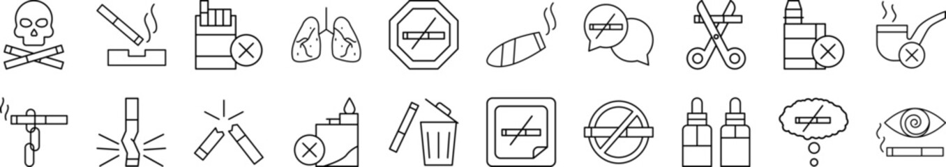 Poster - Quit smoking icons collection vector illustration design