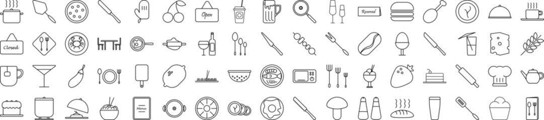 Poster - Restaurant web icons collection vector illustration design