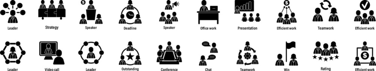 Poster - Team work icons collection vector illustration design