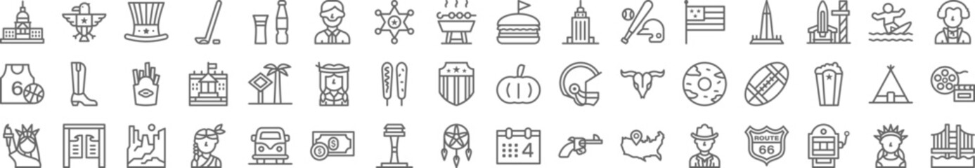 Poster - United states icons collection vector illustration design
