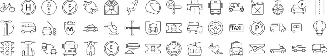 Poster - Transportation icons collection vector illustration design