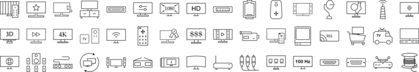 Poster - Television icons collection vector illustration design