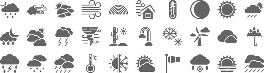 Poster - Weather icons collection vector illustration design