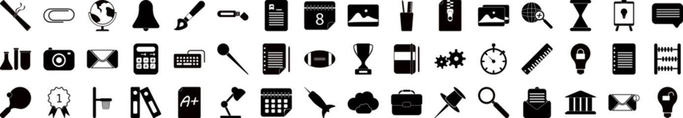Poster - University life web icons collection vector illustration design