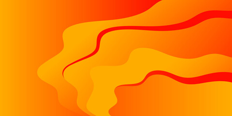 Poster - Abstract red and orange hot wavy background. Curve lines lava.