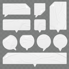 Aufkleber - Vector speech bubbles with White Stickers labels tags of different shapes template design
