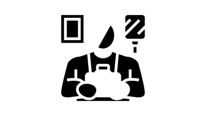 Wall Mural - photographer business glyph icon animation