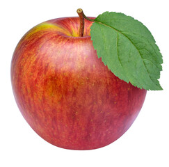 Wall Mural - fresh red apple with leaves on white background, red envy apple on white background png file.