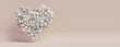 © RocknRoller Studios - Pastel Coloured Balloon Love Heart. Pink, White and Blue Balloons arranged in a heart shape. 3D Render with copy-space.