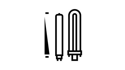 Canvas Print - lamp light bulb line icon animation