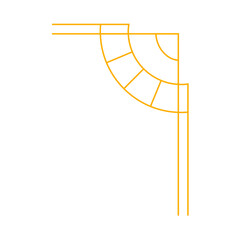 Poster - Corner Art deco outline stroke ornament in golden color for classy and luxury style. premium vintage line art design element