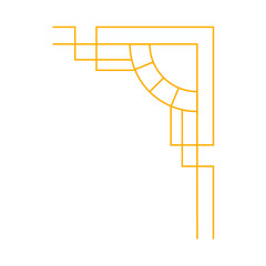 Poster - Corner Art deco outline stroke ornament in golden color for classy and luxury style. premium vintage line art design element