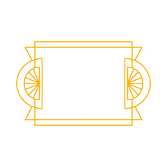 Poster - Art deco frame outline stroke in golden color for classy and luxury style. Premium vintage line art design element for copy space and banner template