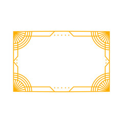 Poster - Art deco frame outline stroke in golden color for classy and luxury style. Premium vintage line art design element for copy space and banner template