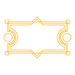 Poster - Art deco frame outline stroke in golden color for classy and luxury style. Premium vintage line art design element for copy space and banner template
