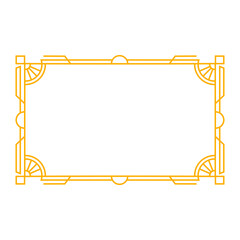Poster - Art deco frame outline stroke in golden color for classy and luxury style. Premium vintage line art design element for copy space and banner template