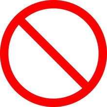 No Sign Red Isolated Circle Symbol Icon