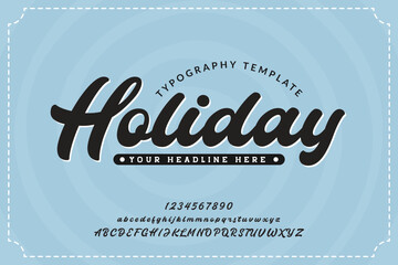 Poster - creative typography template with calligraphy font style use for brand and logo vector illustration.