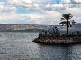 Canvas Print - View of Lake Kinneret, Tiberias, Israel