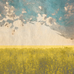 Wall Mural - in the fields, old retro background