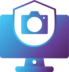 Poster - camera computer modern gradient icon