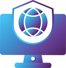 Poster - globe computer modern gradient icon