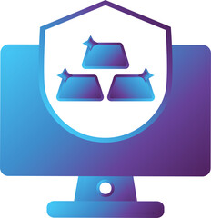 Aufkleber - gold computer modern gradient icon