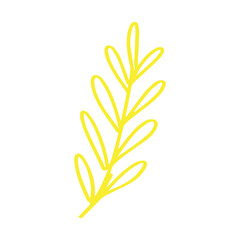 Poster - Rustic leaf in minimalist boho and vintage hand drawn illustration for design element.	