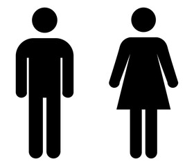 Male and female sign png. Bathroom, restroom, toilet, WC male female symbol.