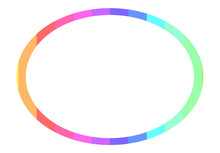 12色のカラフルな楕円のフレーム