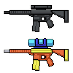 Canvas Print - pixel art toy water gun