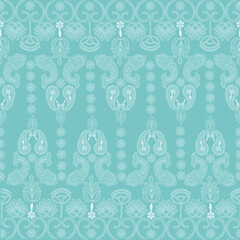 embroidered seamless floral pattern. ornament for textile designing, printing, and wallpapers. vecto