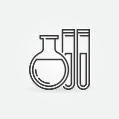 Wall Mural - Chemical Laboratory Glassware vector concept outline icon or sign
