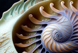 fiction nautilus shell, nautilus background, pastel beautiful colored nautilus, spirale, fractal, background, illustration, digital