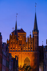 Wall Mural - Gothic St Mary Basilica In Gdansk At Dusk In Poland