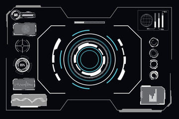 Wall Mural - abstract technology futuristic concept hud interface hologram elements of digital data and circle