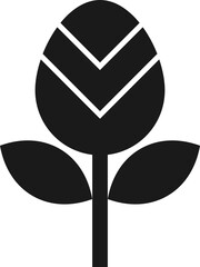 Wall Mural - Tulip flower black silhouette icon illustration isolated
