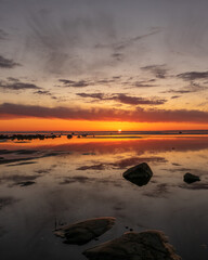 Wall Mural - Beautiful sunset at seaside.