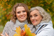© aletia2011 - Portrait of an elderly woman with her daughter in autumn.